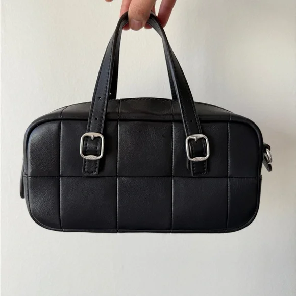 Coachtopia coach Alter/Ego Mini Satchel Bag black Checkerboard Leather Crossbody - Picture 2 of 6